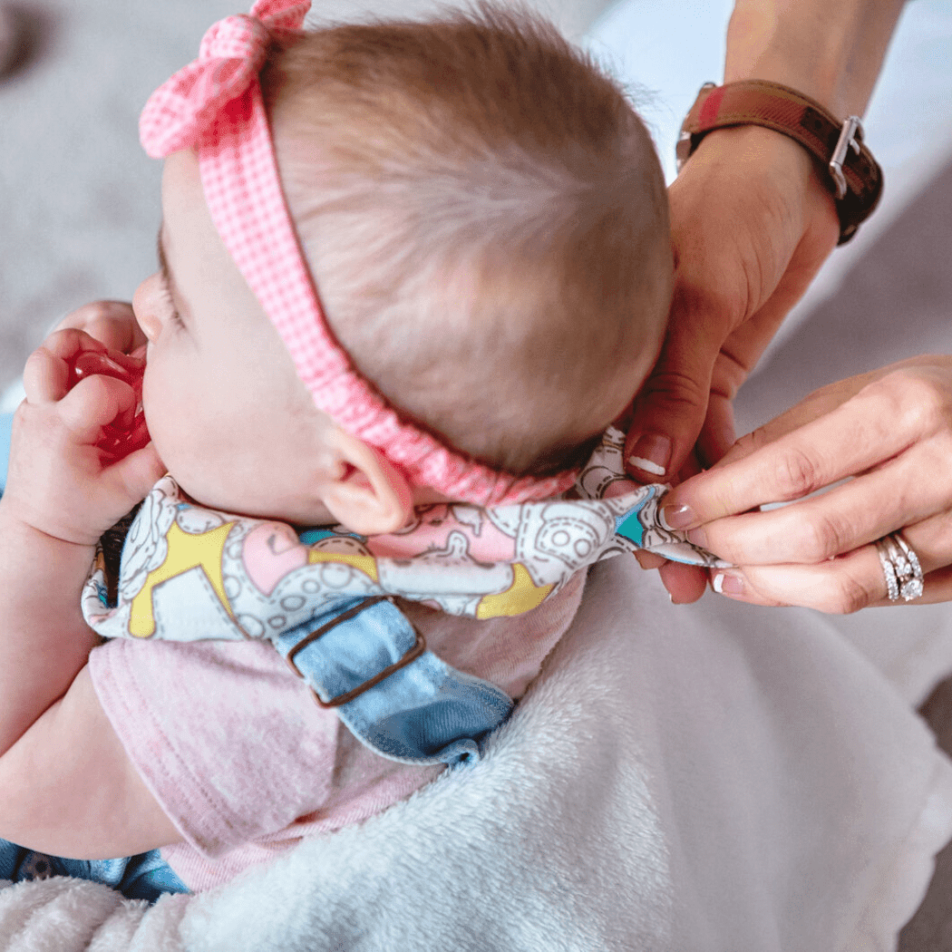 Marcus & Marcus- Organic Bandana Bib & Pacifier Bib Lucas the Hippo- Blue-1910112449495961603