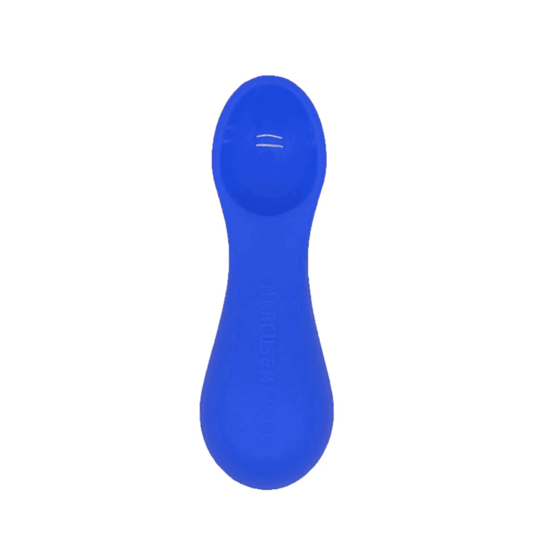 Marcus & Marcus- Palm Grasp Self Feeding Spoon Lucas the Hippo- Blue-1910112451899297792