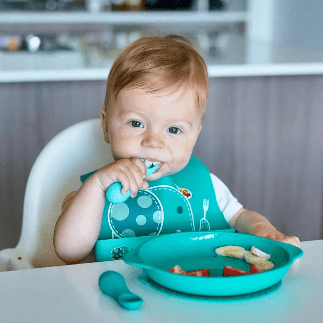 Marcus & Marcus -Palm Grasp Silicone Spoon & Fork Set Marcus the Lion- Red-1910112442776686600
