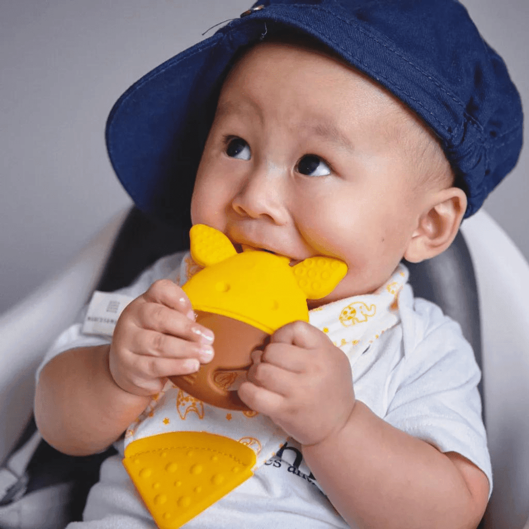 Marcus & Marcus- Sensory Silicone Teether Lucas the Hippo- Blue-1910112445159051270