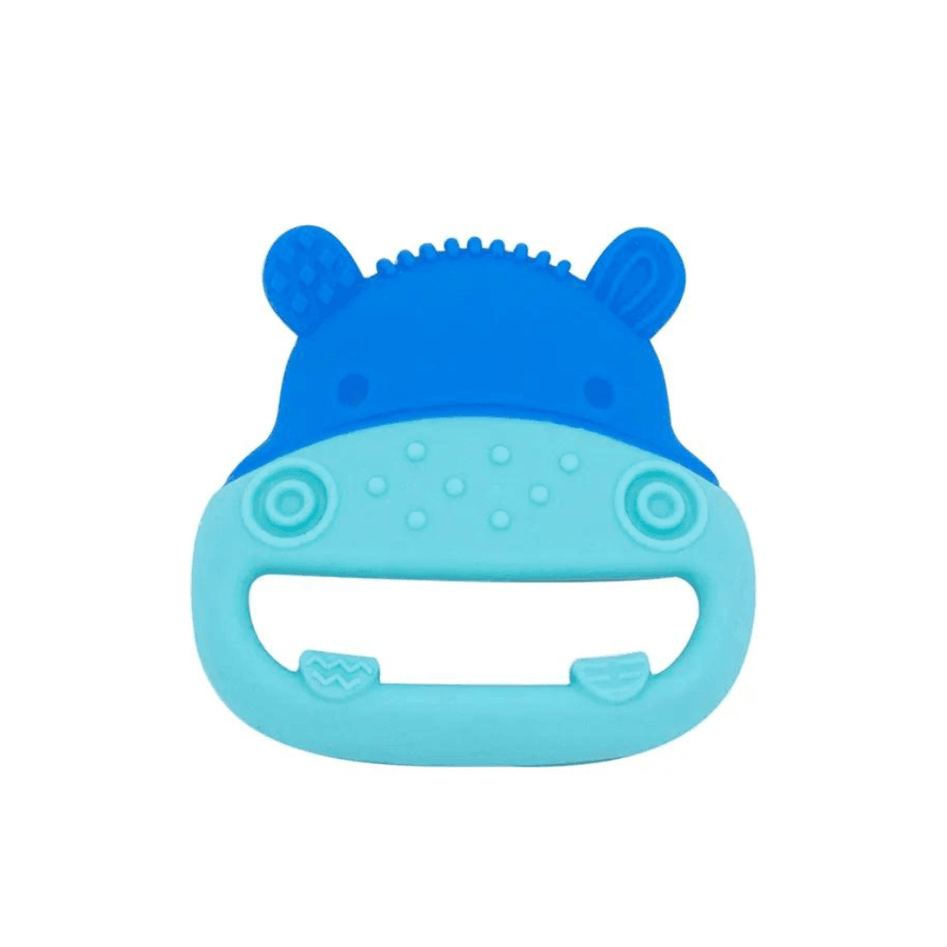 Marcus & Marcus- Sensory Silicone Teether Lucas the Hippo- Blue-1910112445159051264