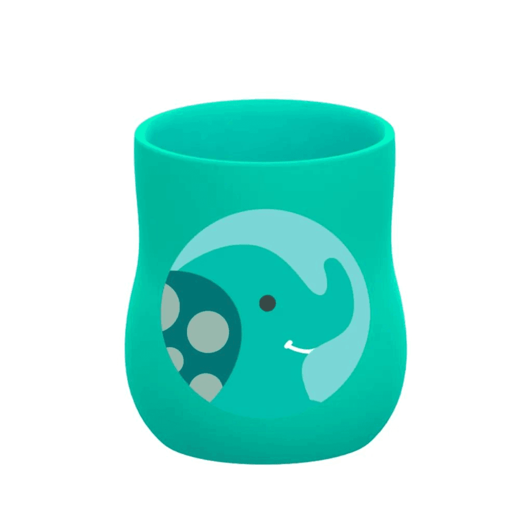 Marcus & Marcus - Silicone Baby Training Cup (4oz) Ollie the Elephant- green-1910112438292975616