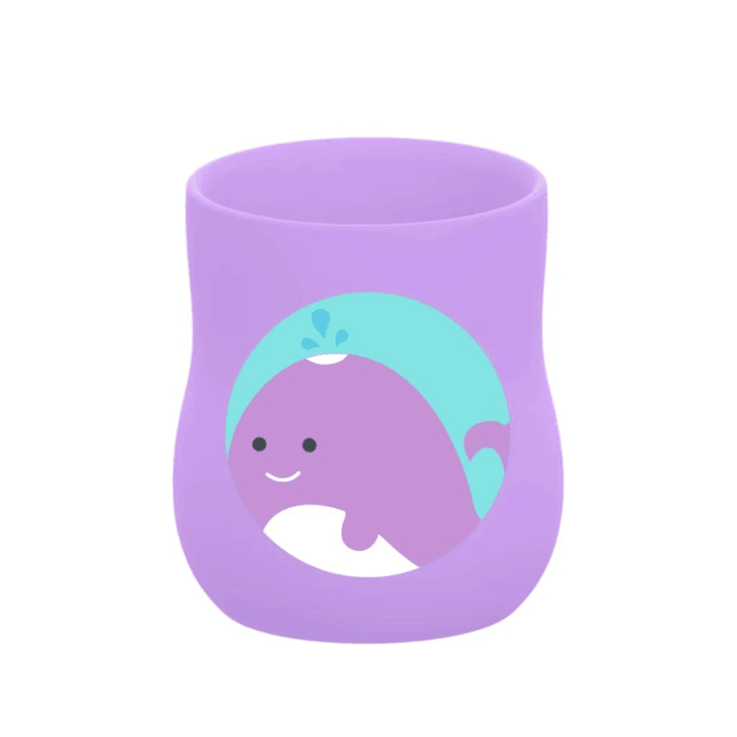 Marcus & Marcus - Silicone Baby Training Cup (4oz) Willo the Whale-Lilac-1910112438460747776