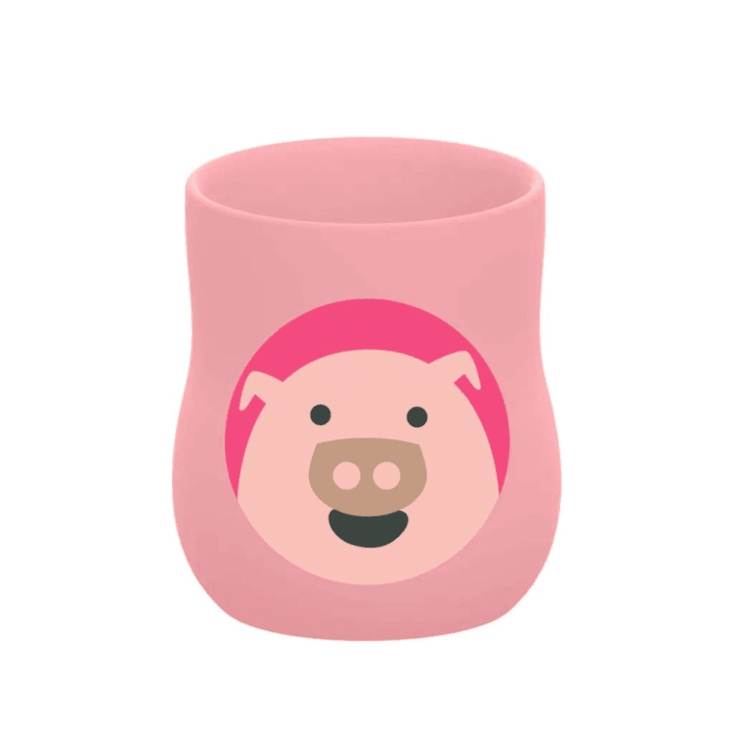 Marcus & Marcus - Silicone Baby Training Cup (4oz) Pocky the Pig-Pink-1910112438783709184