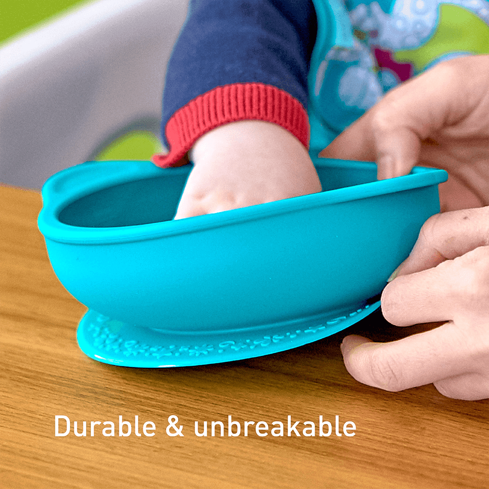 Marcus & Marcus - Sunction Bowl with Lid Lucas the Hippo- Blue-1910112449873448964