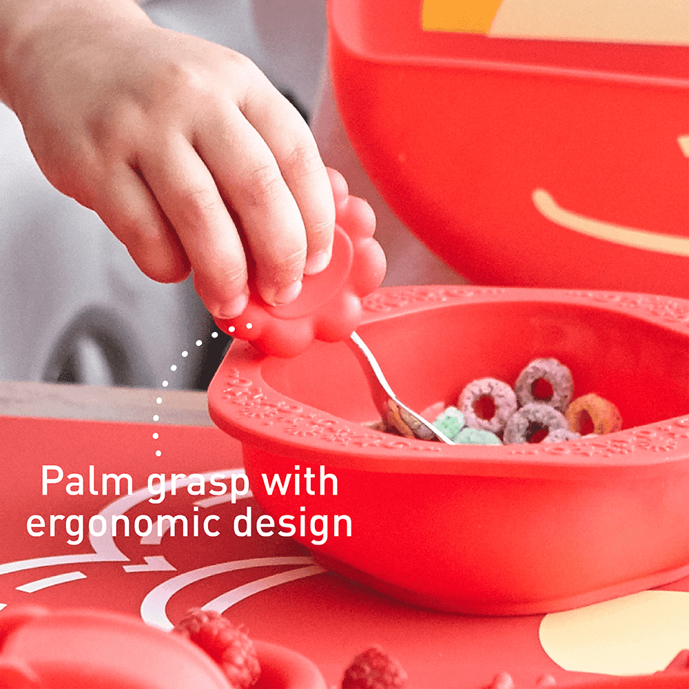 Marcus & Marcus-Toddler Silicone Mealtime Gift Set Lucas the Hippo- Blue-1910112150366588932