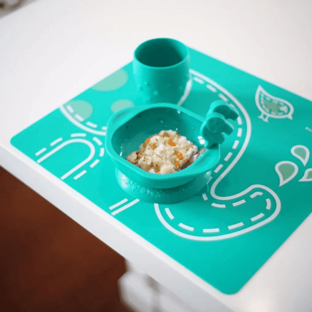 Marcus & Marcus-Toddler Silicone Mealtime Gift Set Lucas the Hippo- Blue-1910112150366588935