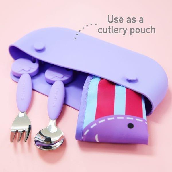 Marcus & Marcus - travel bib Lucas the Hippo- Blue-1910112449135251460