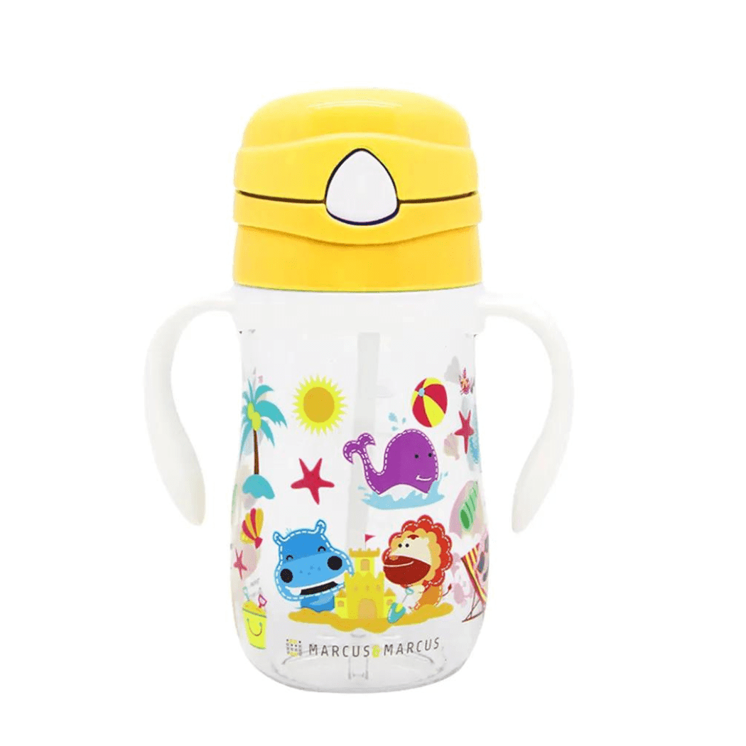 Marcus & Marcus-Tritan Straw Drink Bottle Lola the Giraffe-Yellow-1910112443561021440