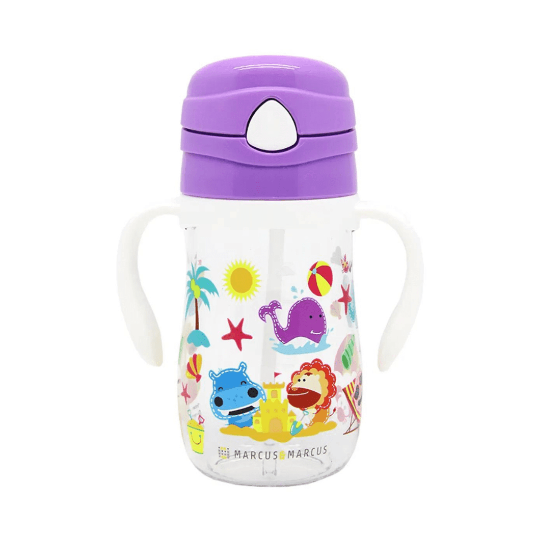 Marcus & Marcus-Tritan Straw Drink Bottle Willo the Whale-Purple-1910112443749765120