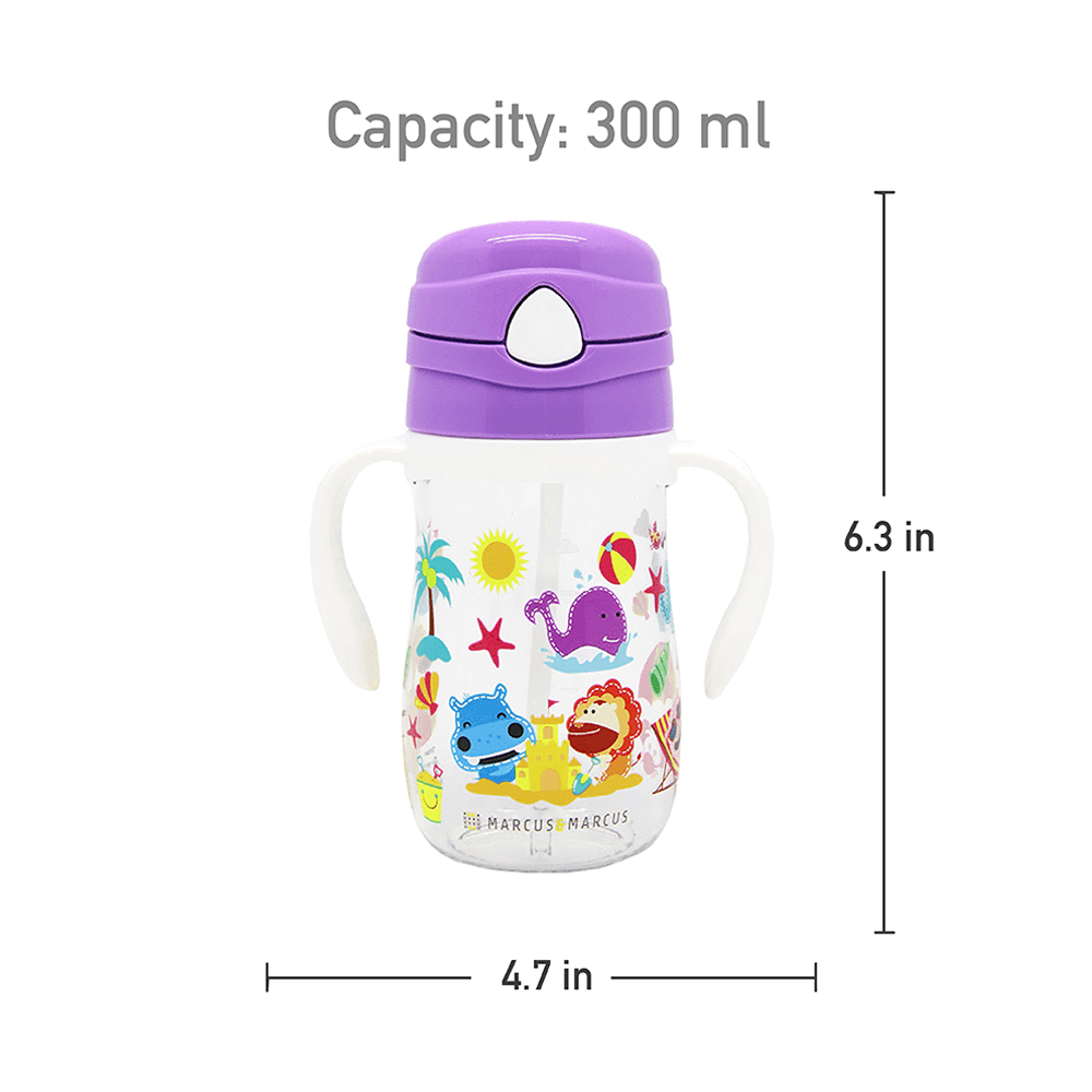 Marcus & Marcus-Tritan Straw Drink Bottle Lola the Giraffe-Yellow-1910112443561021444