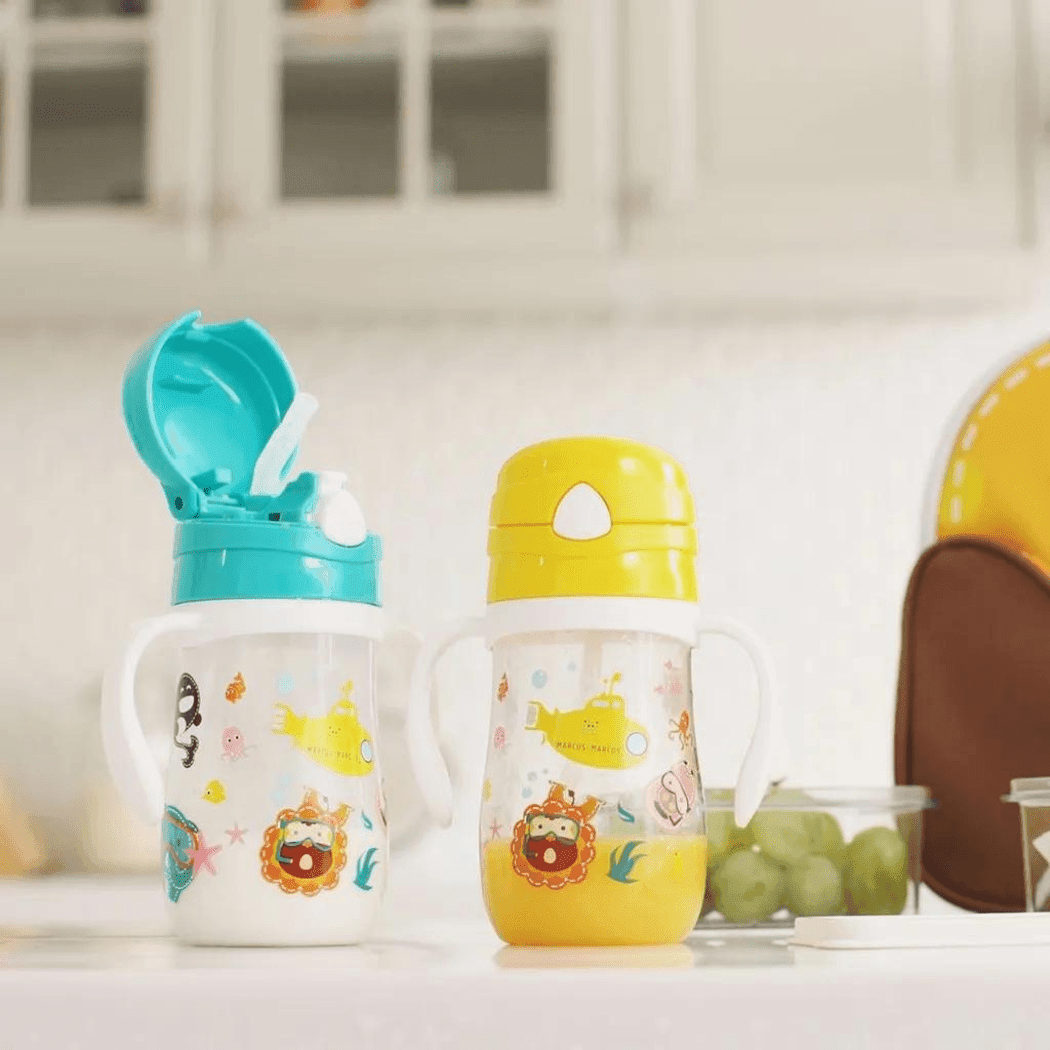 Marcus & Marcus-Tritan Straw Drink Bottle Lola the Giraffe-Yellow-1910112443561021445