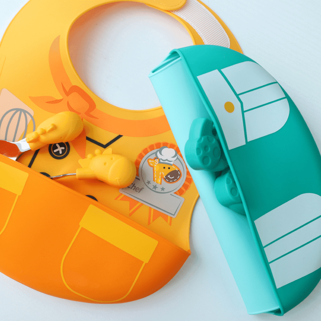 Marcus & Marcus -Wide Coverage Creative Toddler Bibs Ollie green-1910112150672773122