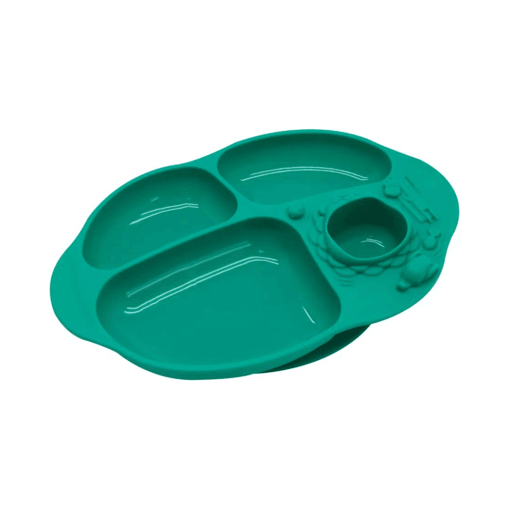 Marcus & Marcus -Yummy Dips Suction Divided Plate Ollie the Elephant green-1910112114803085312