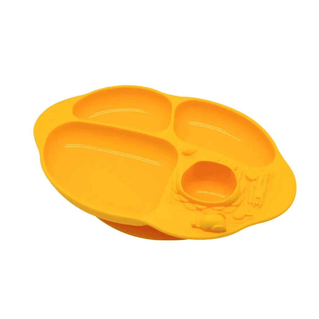 Marcus & Marcus -Yummy Dips Suction Divided Plate Lola the Giraffe-Yellow-1910112452218064897