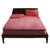 Anyhouz Mattress Cover Bean Red 120x200cm Crystal Velvet Thicken Quilted Warm Soft Plush Bed Sheet