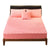 Anyhouz Mattress Cover Pink Double Size Crystal Velvet Thicken Quilted Warm Soft Plush Bed Sheet