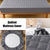 Anyhouz Mattress Cover Gray Double Size Waterproof Quilted Fitted Bed Sheet