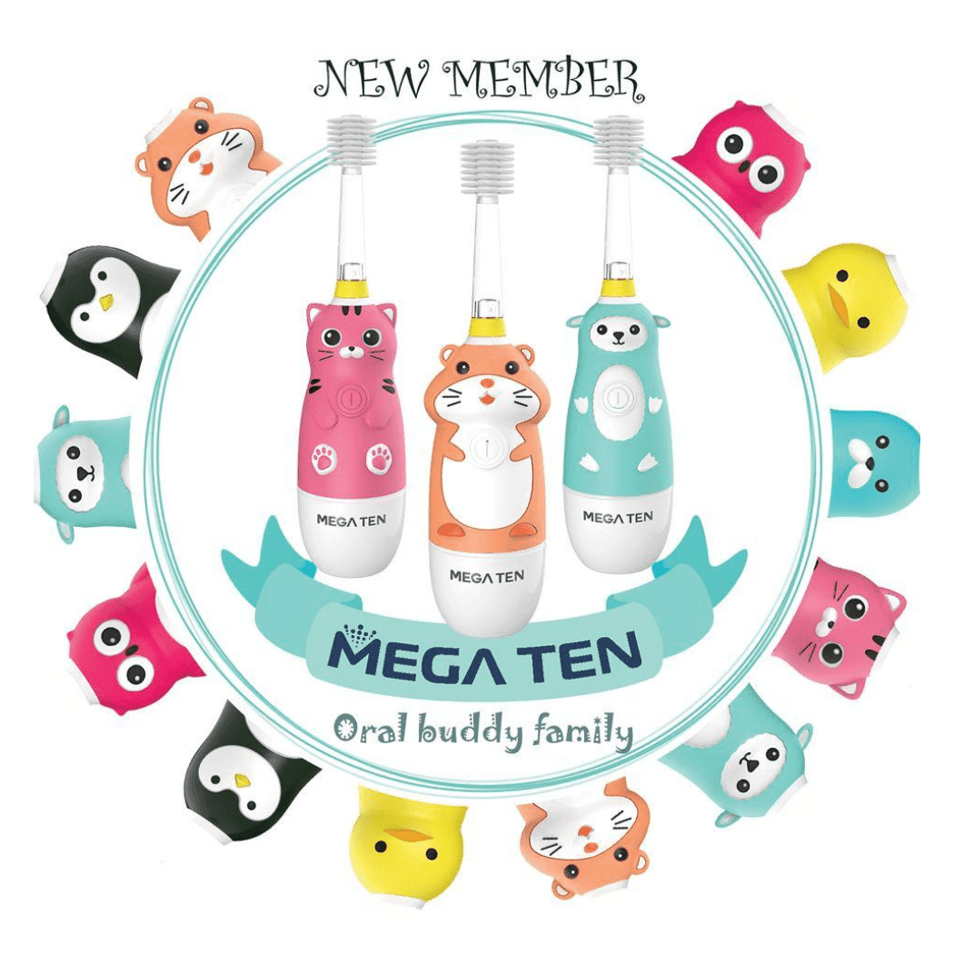 MEGA TEN 360-Degree Kids Electric Toothbrush with LED Light 4Yrs+ Black Cat-1954803151374782473