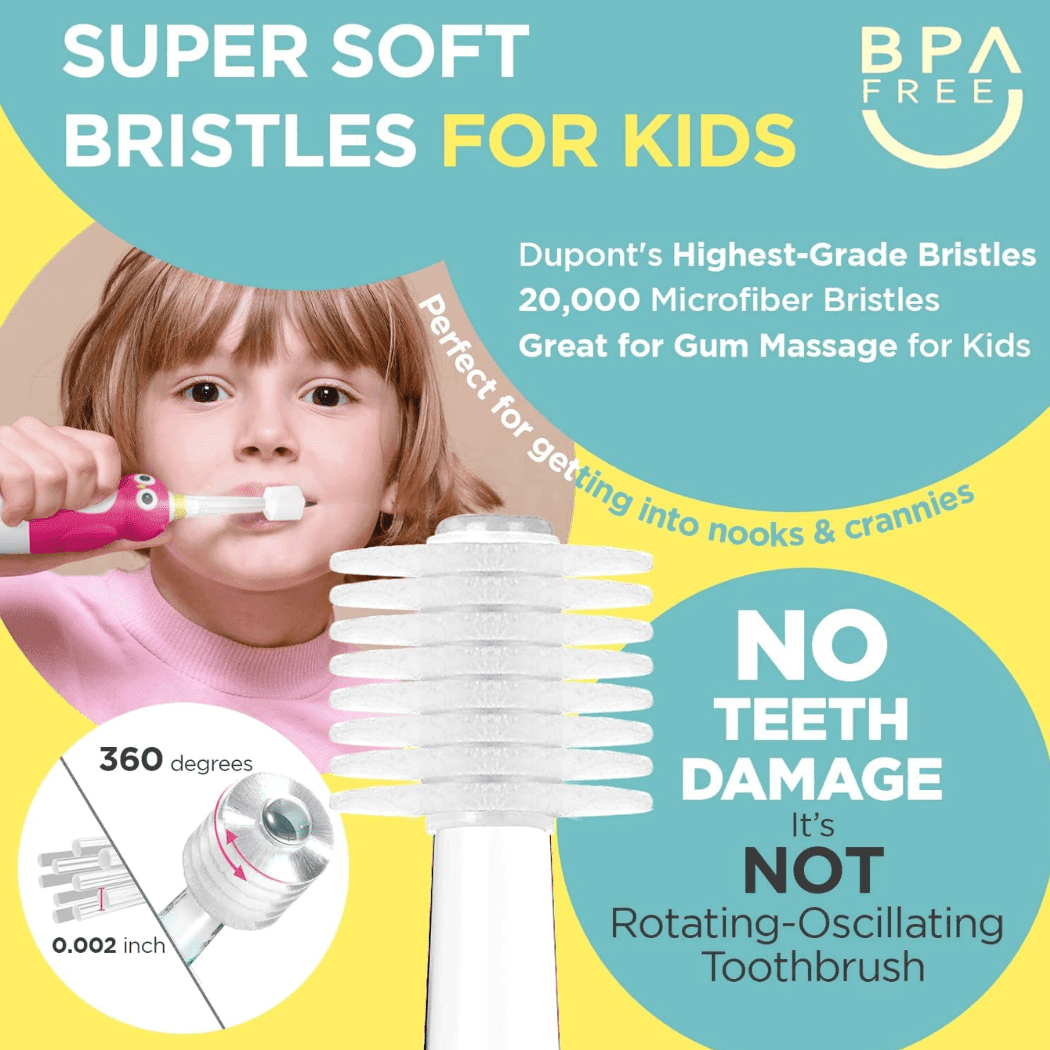 MEGA TEN 360-Degree Kids Electric Toothbrush with LED Light 4Yrs+ Black Cat-1954803151374782465