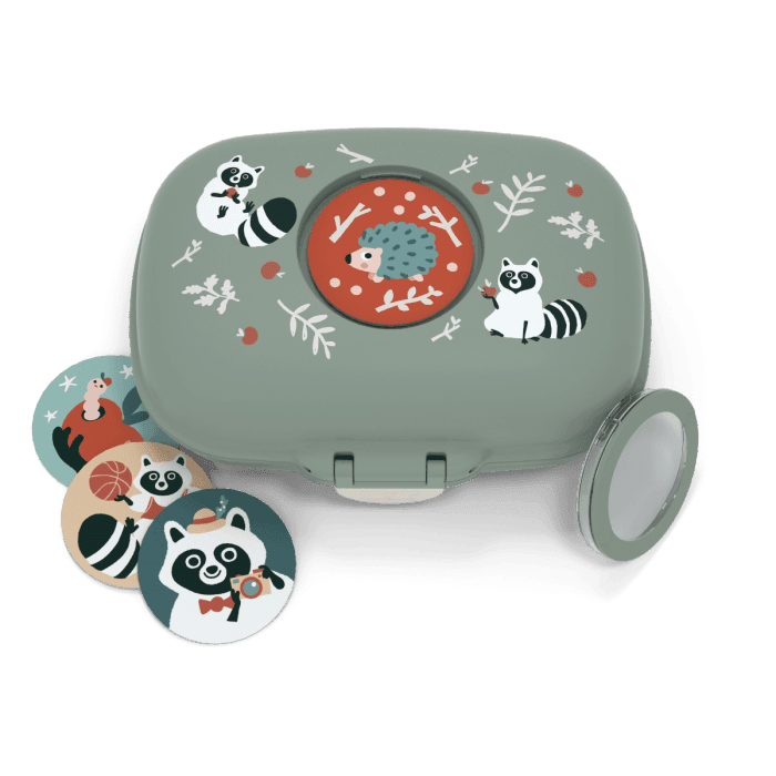 Monbento Gram Snack Box-Green Raccoon Green Raccoon-1954803050044592130