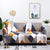 Anyhouz 3 Seater Sofa Cover Khaki Geometric Style and Protection For Living Room Sofa Chair Elastic Stretchable Slipcover