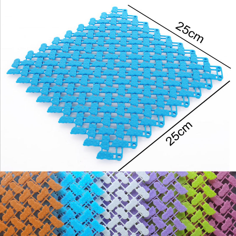 Anyhouz Splicing Mat Purple 25x25cm 1Pc DIY Non Slip Bathroom Mat Mesh Drainage Massage Floor Carpet