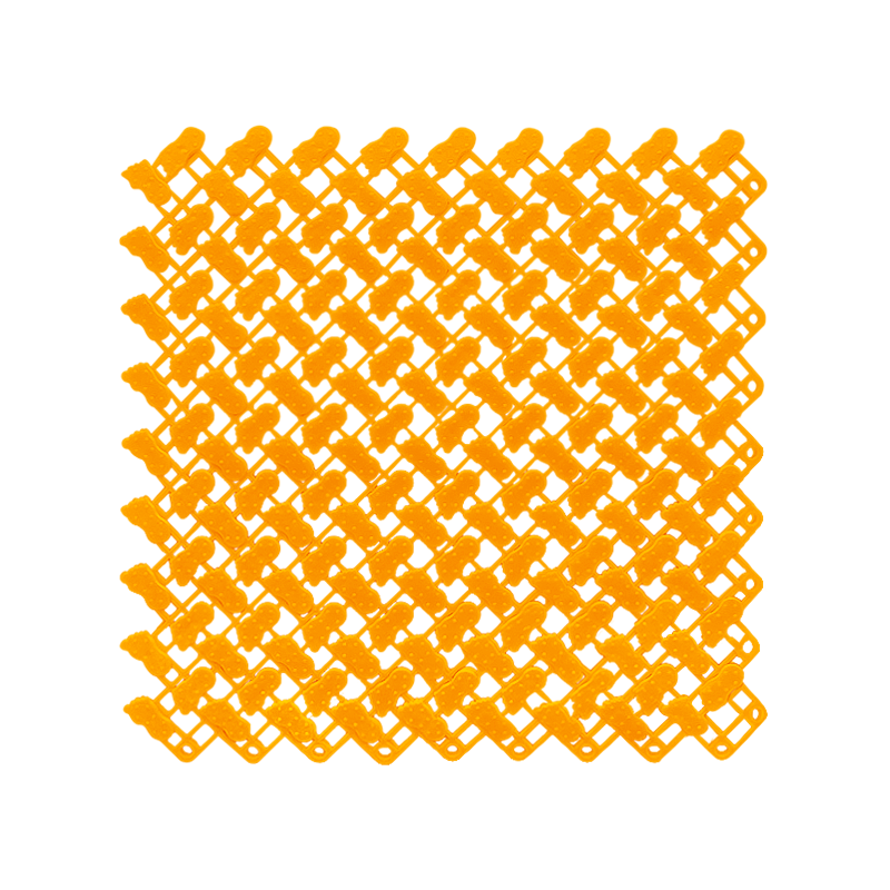 Anyhouz Splicing Mat Orange 25x25cm 10Pcs DIY Non Slip Bathroom Mat Mesh Drainage Massage Floor Carpet