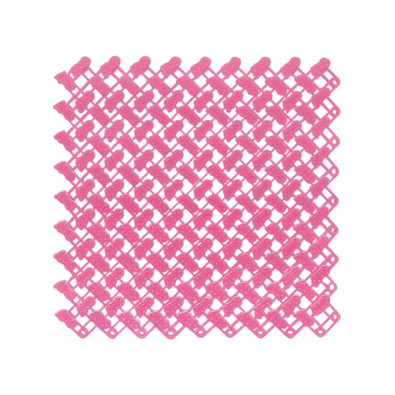 Anyhouz Splicing Mat Pink 25x25cm 1Pc DIY Non Slip Bathroom Mat Mesh Drainage Massage Floor Carpet