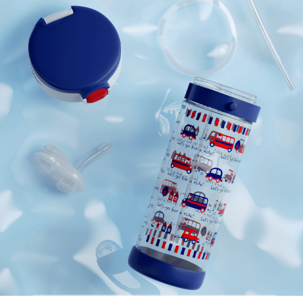Richell Aqulea bottle With Extra Cap 450ml Blue car-1910112437173096449