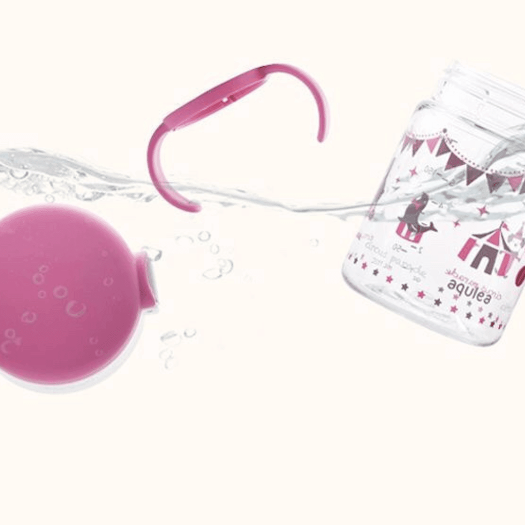 Richell - Aqulea Clear Straw Bottle Mug 200ml Pink Carousel-1954803041056198657