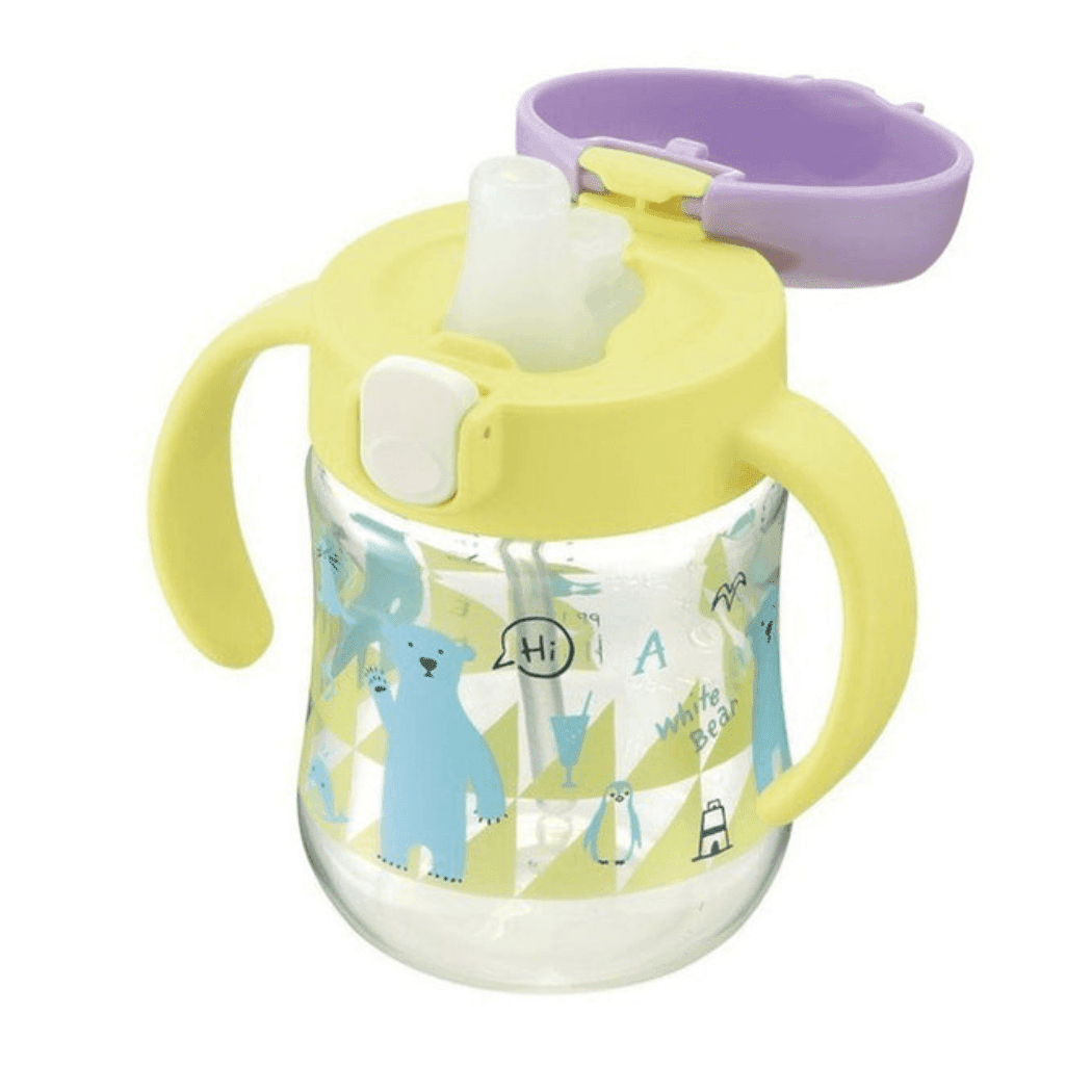 Richell - Tli Straw Mug Set R blue yellow bear Pink Deer-1910112436728500225
