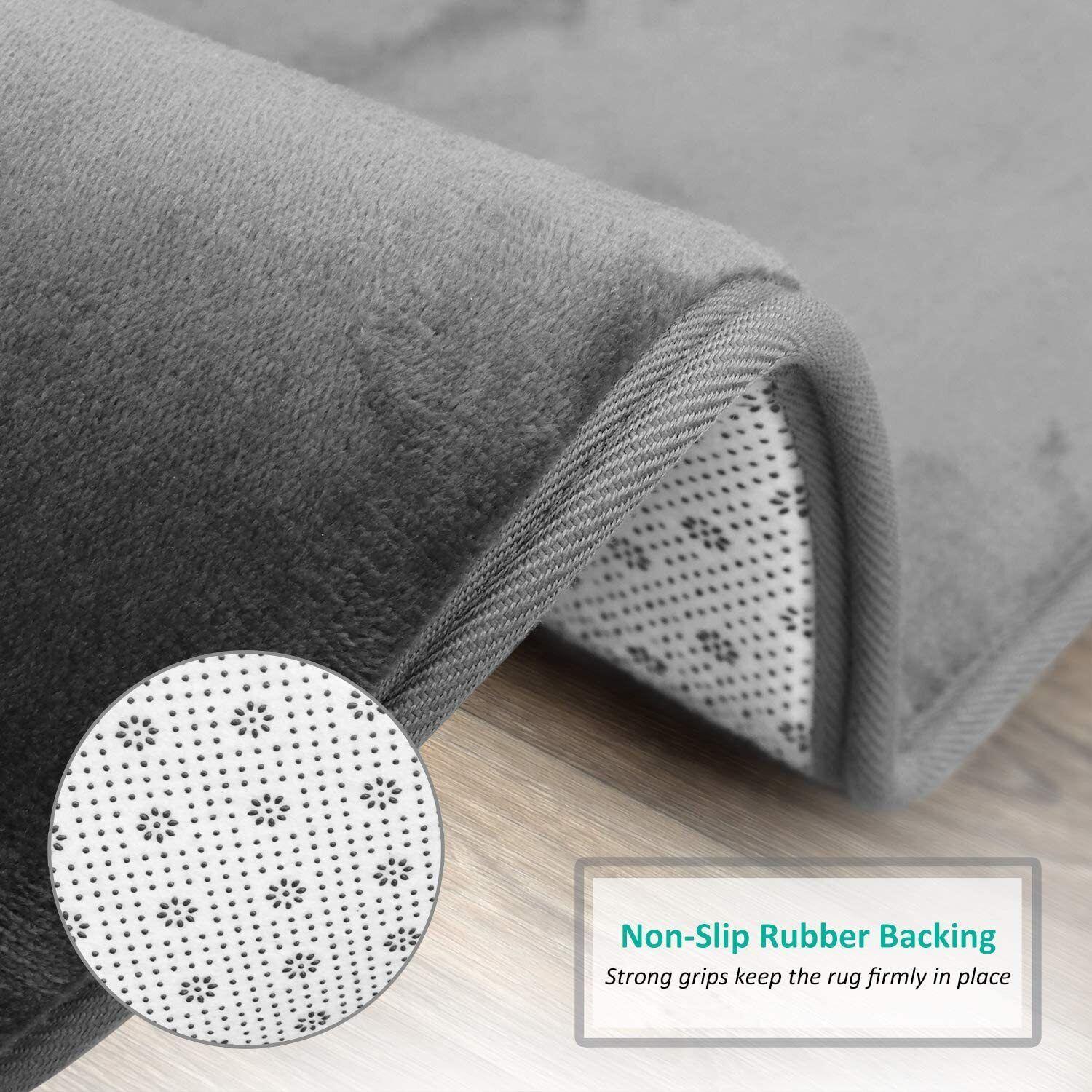 Anyhouz Bath Mat Black Non-Slip Rug Set Bathroom Absorbent Washable Carpet Toilet  Accessories