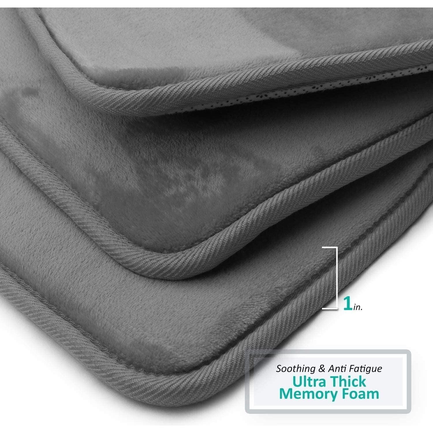 Anyhouz Bath Mat Black Non-Slip Rug Set Bathroom Absorbent Washable Carpet Toilet  Accessories