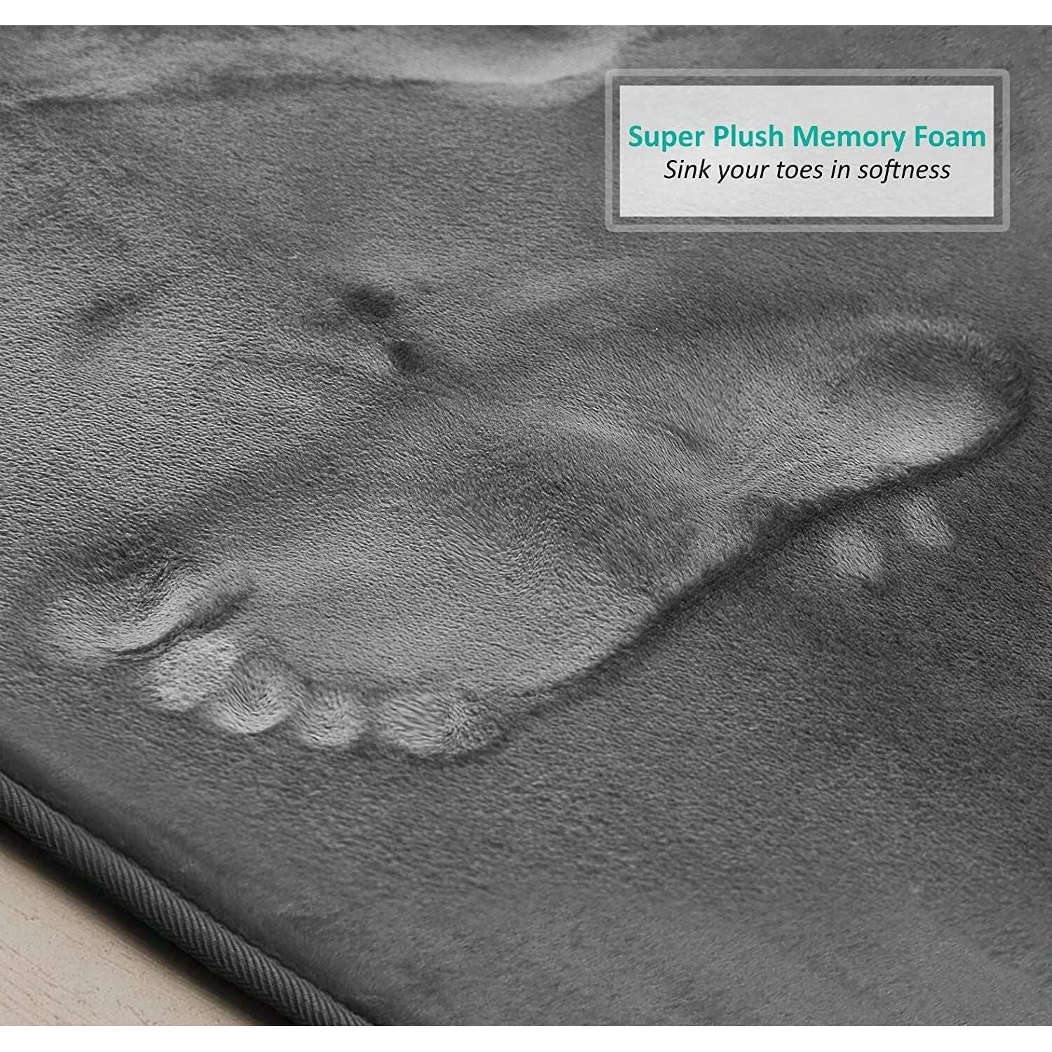 Anyhouz Bath Mat White Non-Slip Rug Set Bathroom Absorbent Washable Carpet Toilet  Accessories