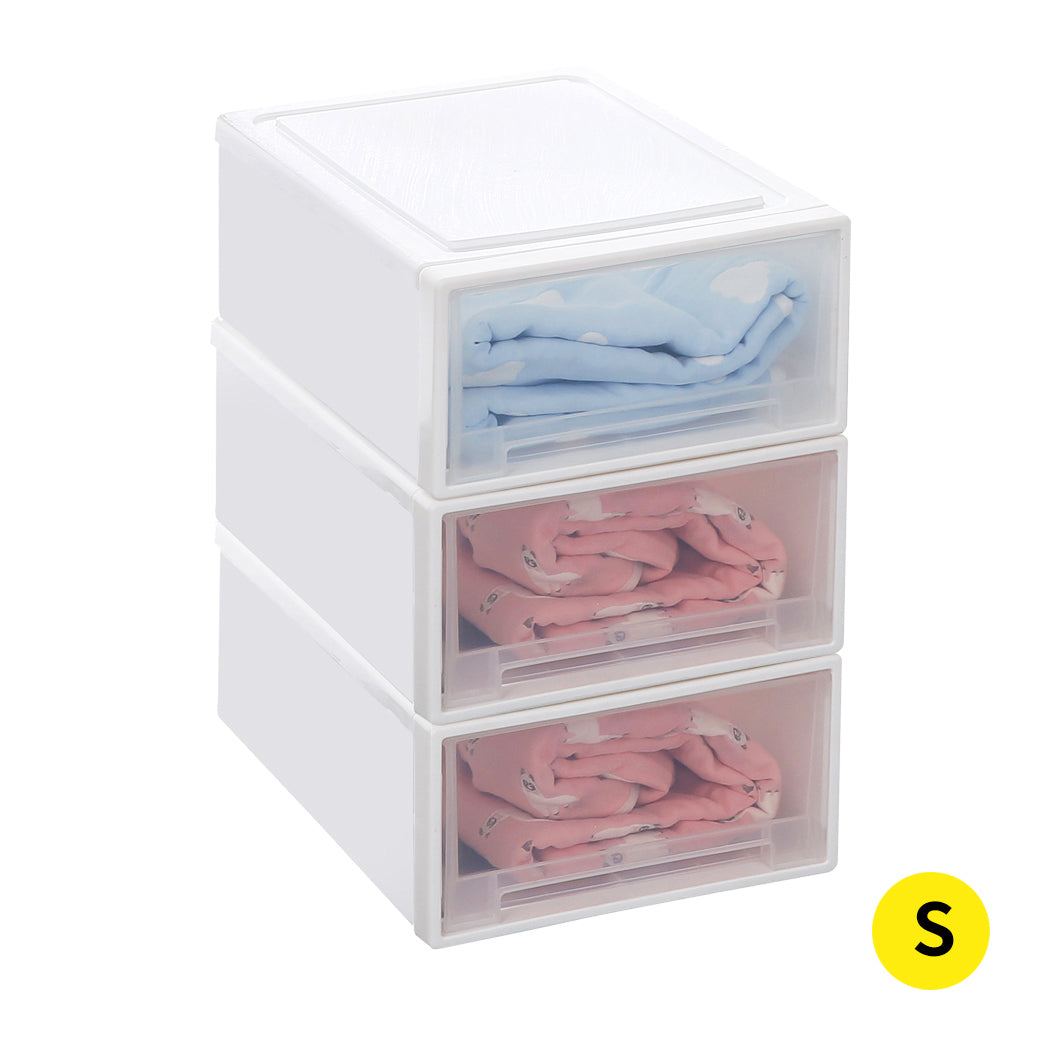Plastic Storage Drawers Stackable Containers S 3PK Small-1910112534371897344