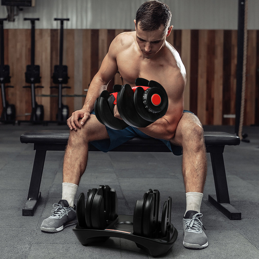 Centra 24kg Adjustable Dumbbell Set Home Gym-1910112186529878023
