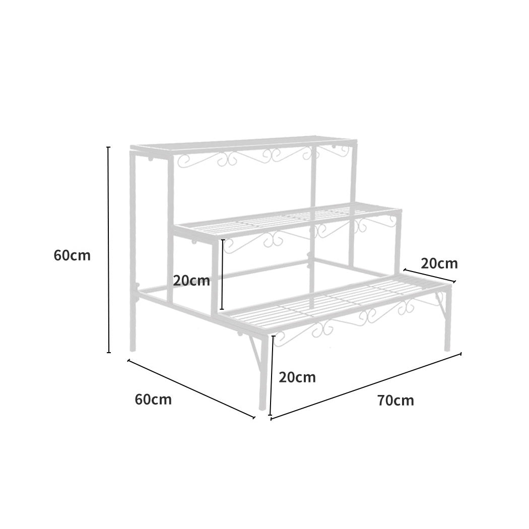 Levede 3 Tier Rectangle Metal Plant-1954802658732806146