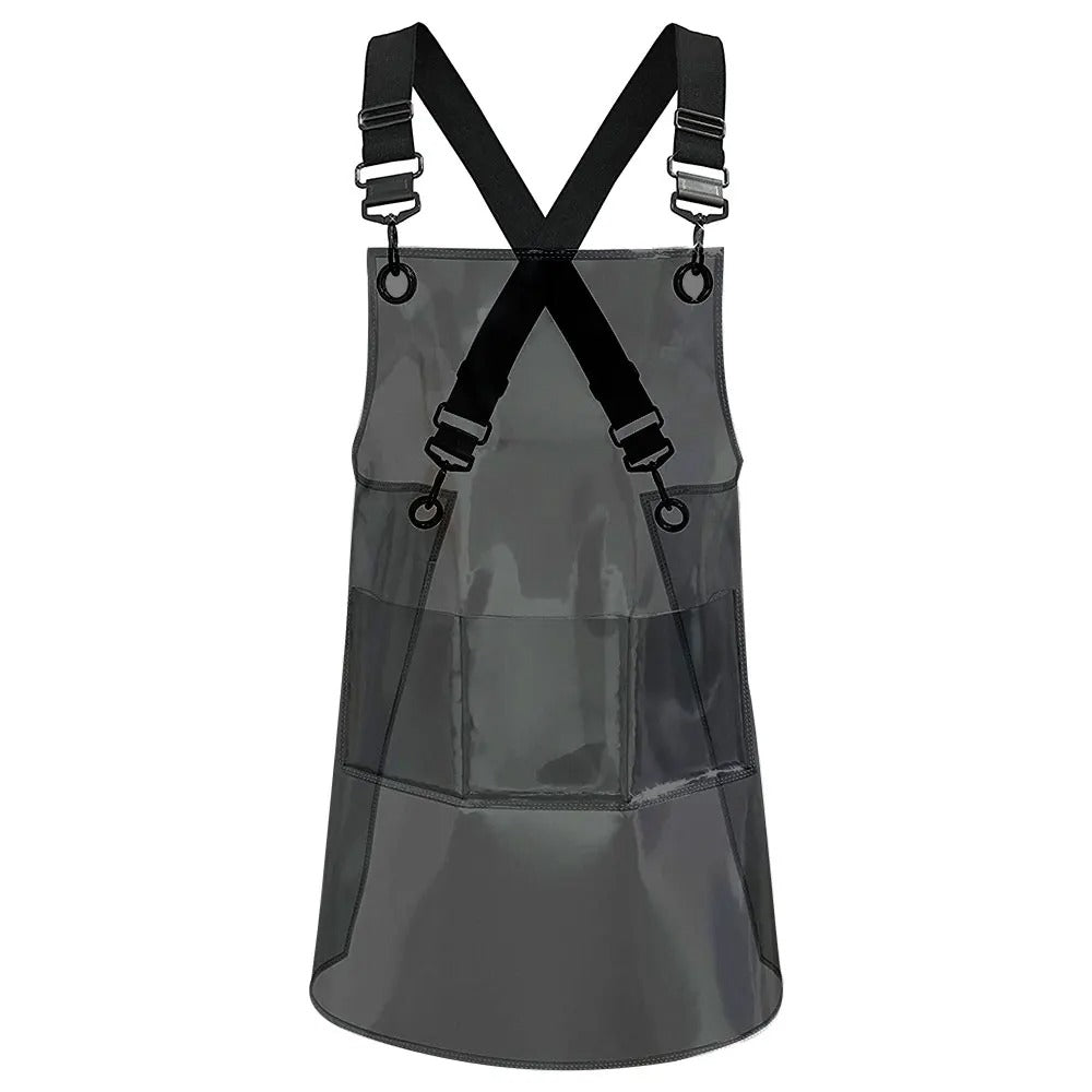 Anyhouz Kitchen Apron Black Waterproof TPU Men Women Work Clothes For Barber Haircut Antifouling Oilproof Painting