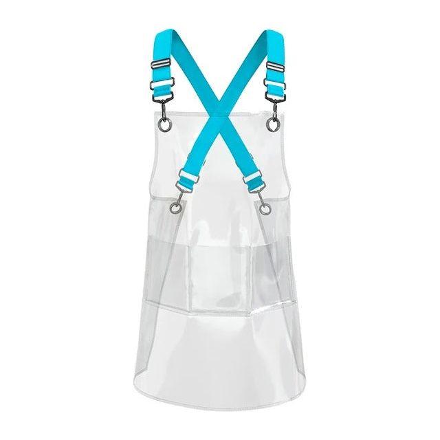 Anyhouz Kitchen Apron Blue Ribbon Waterproof TPU Men Women Work Clothes For Barber Haircut Antifouling Oilproof Painting