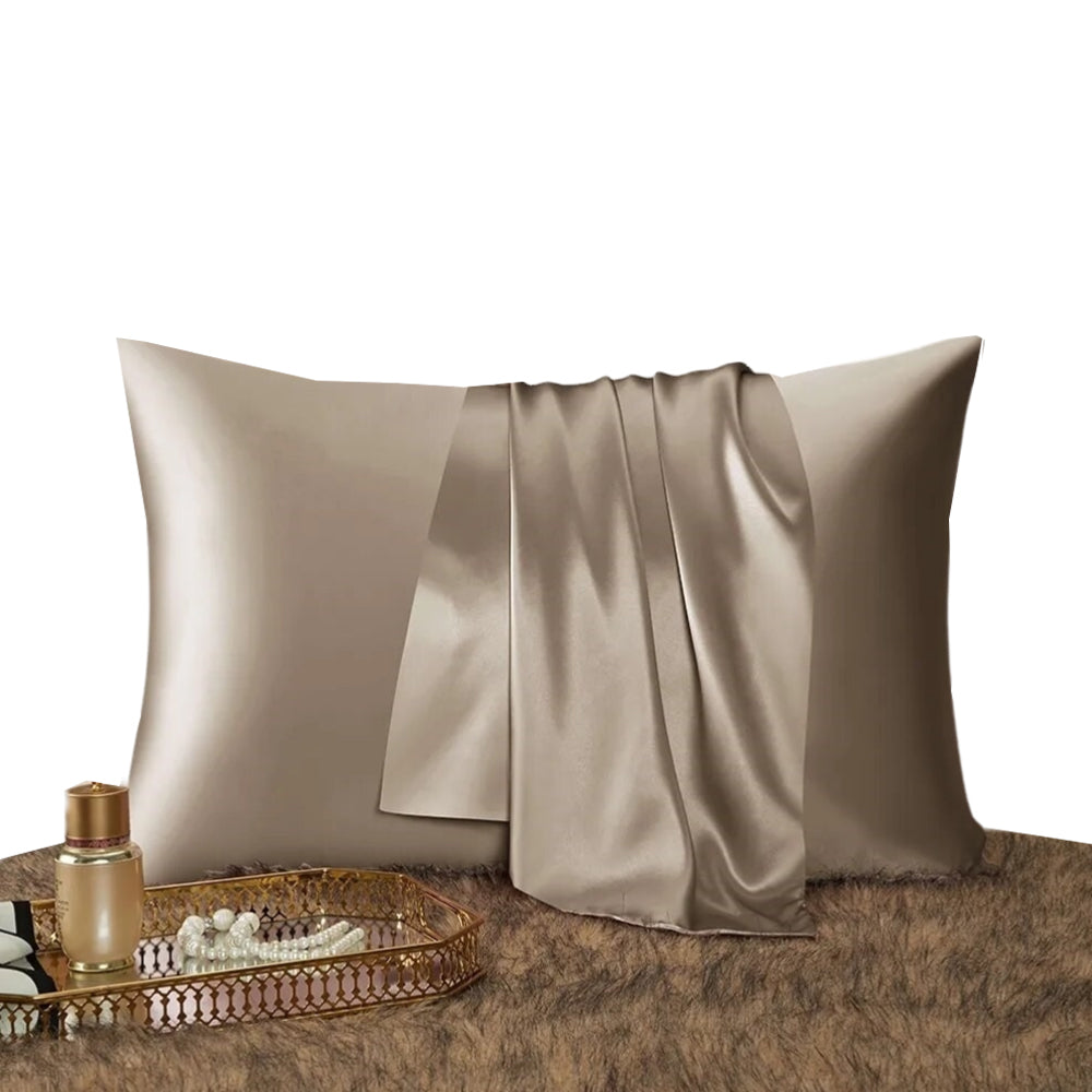 Anyhouz Pillowcase 50x75cm Coffee Natural Mulberry Silk For Comfortable And Relaxing Home Bed