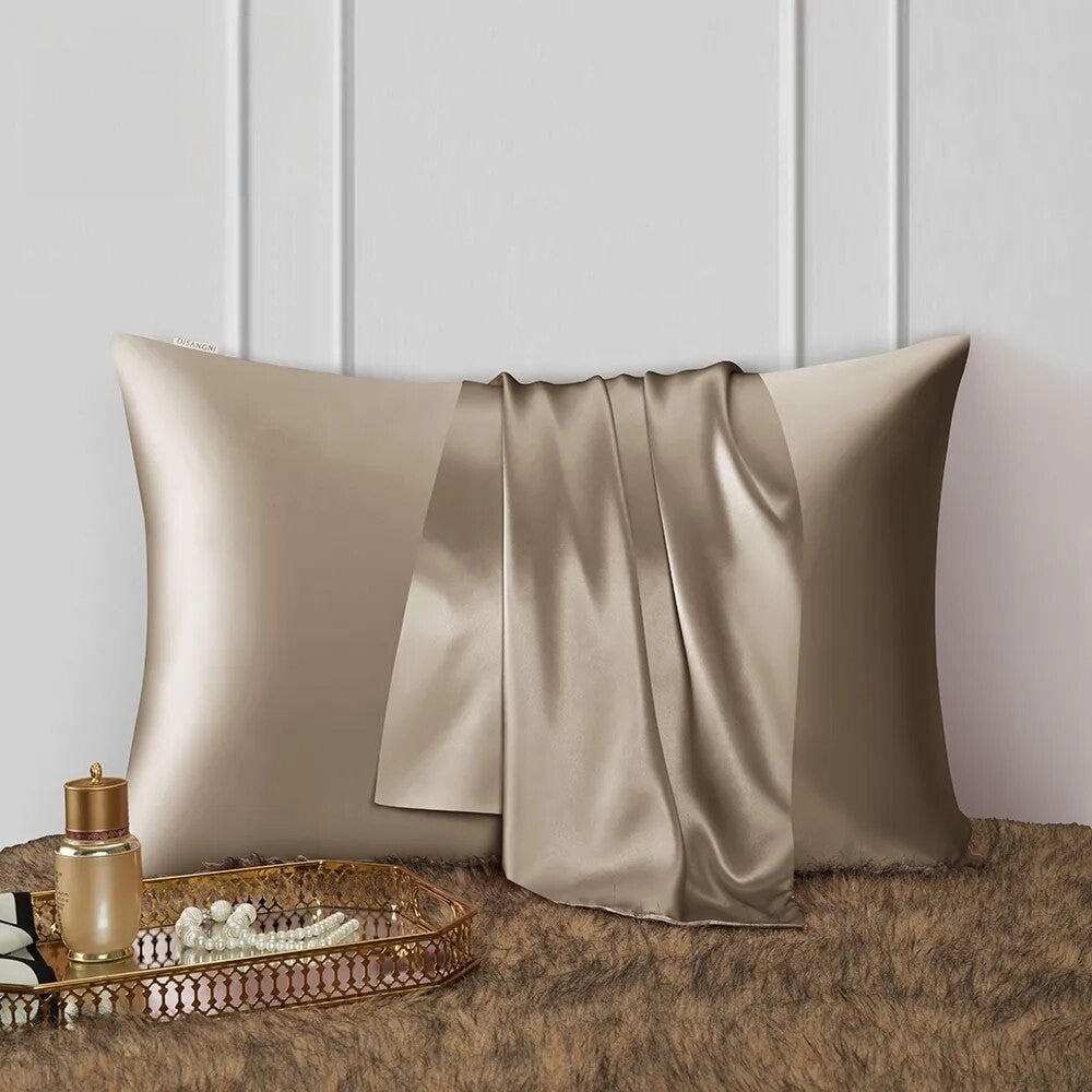 Anyhouz Pillowcase 50x90cm Coffee Natural Mulberry Silk For Comfortable And Relaxing Home Bed
