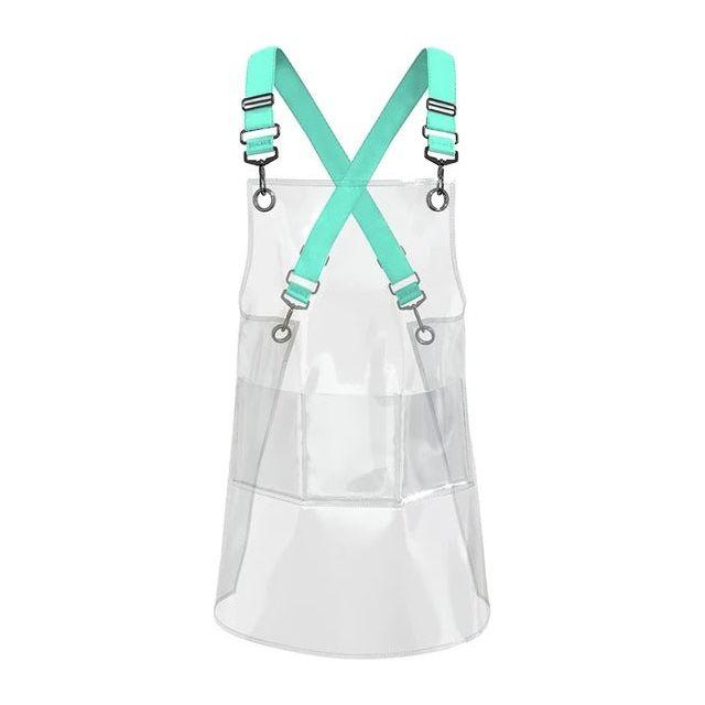 Anyhouz Kitchen Apron Tiffany Ribbon Waterproof TPU Men Women Work Clothes For Barber Haircut Antifouling Oilproof Painting