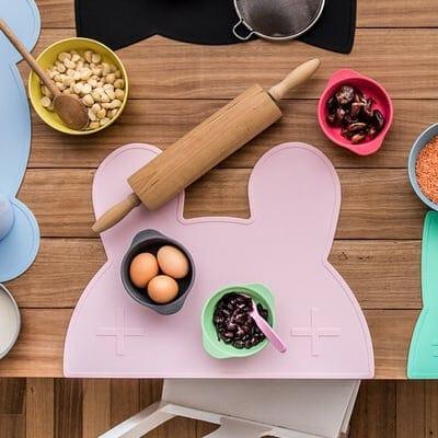 We Might Be Tiny Bunny Placie? Silicone Placemat Blue Dusk-1910112430315409408