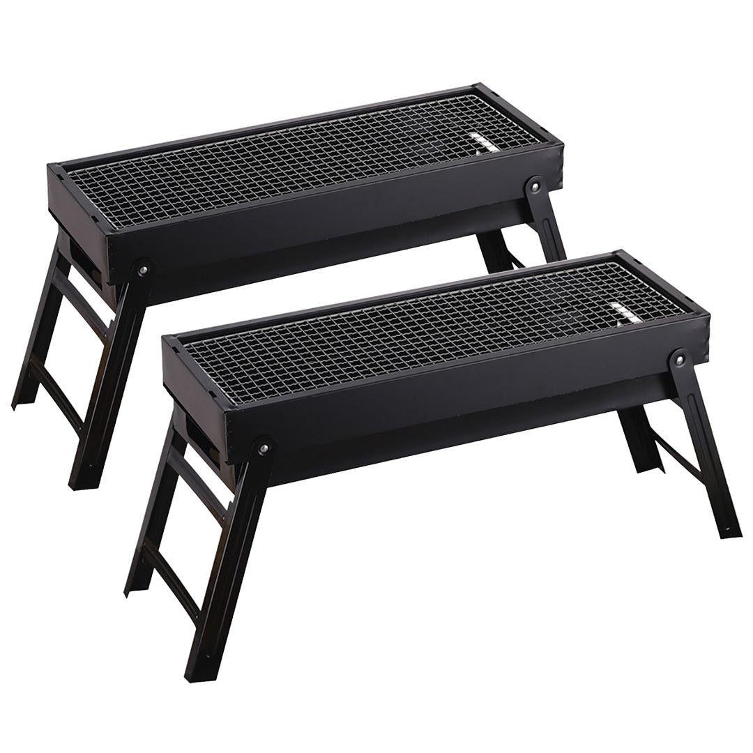 Soga 2 X 60cm Portable Folding Thick Box Type Charcoal Grill For Outdoor Bbq Camping