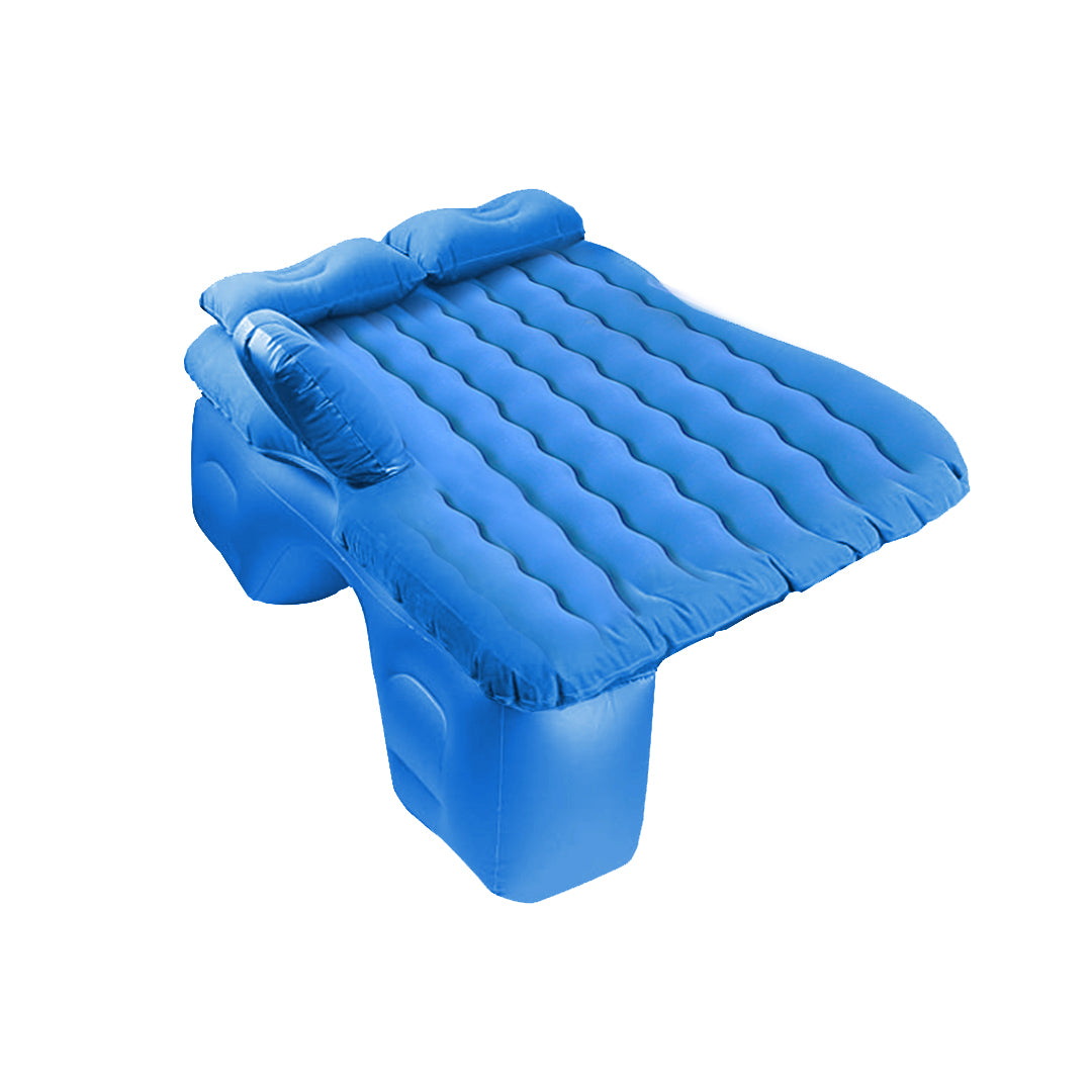 Blue Ripple Inflatable Car Mattress Portable Camping Air Bed Travel Sleeping Kit Essentials