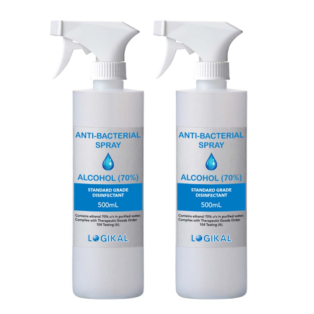 2 X 500ml Standard Grade Disinfectant Anti Bacterial Alcohol Spray Bottle