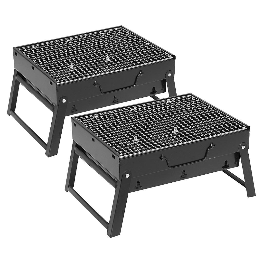 Soga 2 X 43cm Portable Folding Thick Box Type Charcoal Grill For Outdoor Bbq Camping