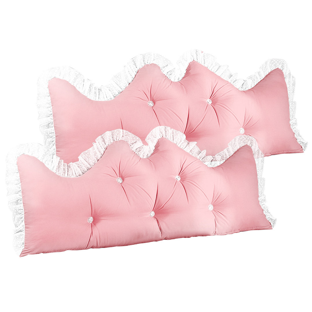 Soga 2 X 180cm Pink Princess Bed Pillow Headboard Backrest Bedside Tatami Sofa Cushion With Ruffle Lace Home Decor