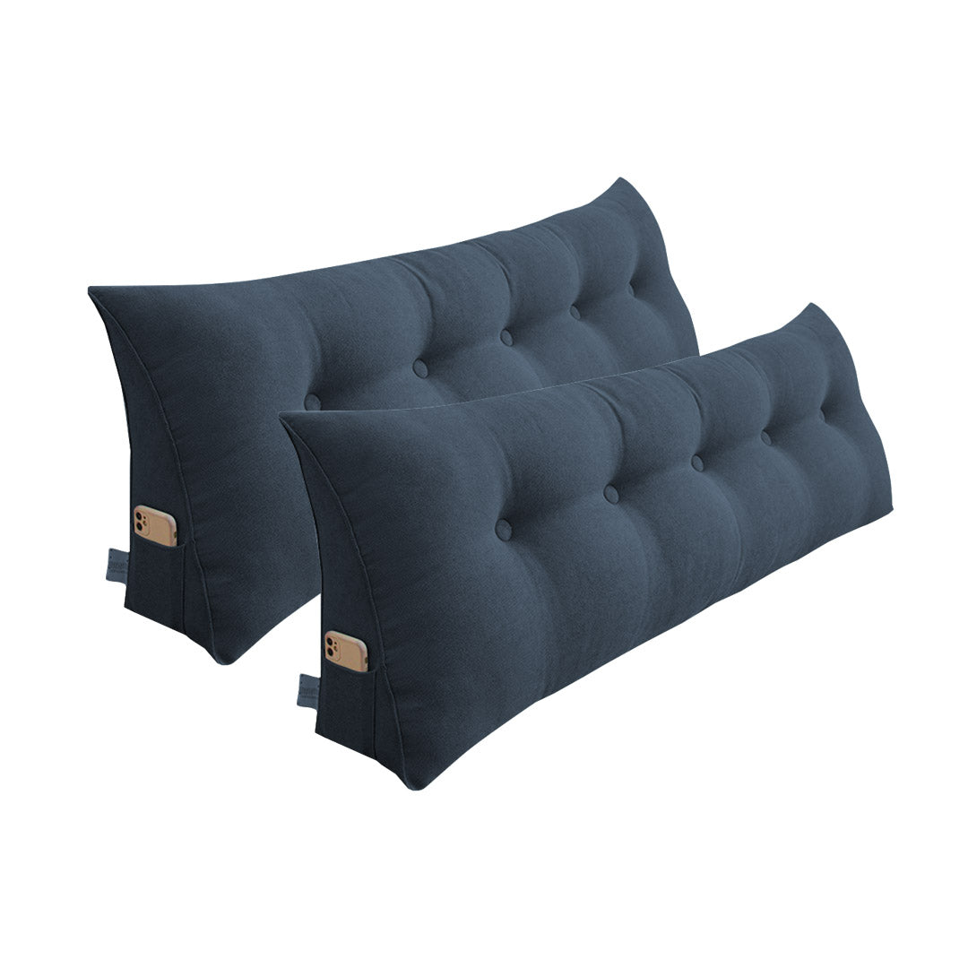 Soga 2 X 150cm Grey Triangular Wedge Bed Pillow Headboard Backrest Bedside Tatami Cushion Home Decor